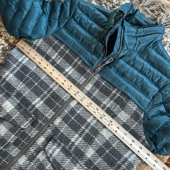 Toad&Co Breckinridge women’s jacket wool Hybrid puffy turquoise gray plaid NWT M - Picture 8 of 16